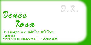 denes kosa business card